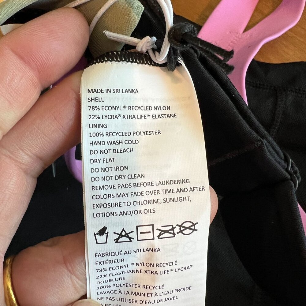 PrAna Womens Baja Bound Adjustable Swim Top SMALL in Black Color Block - Picture 5 of 5